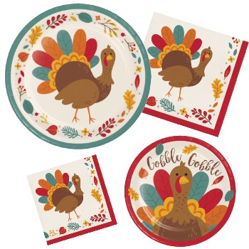 Tom Turkey Paper Plates and Napkins: Party at Lewis Elegant Party ...