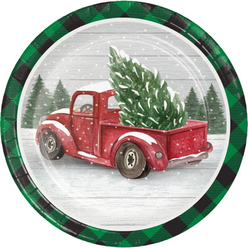 Farmhouse Christmas 7inch Plates Party at Lewis Elegant Party