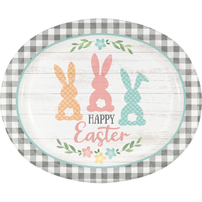 Farmhouse Easter 12inch Oval Plates Party at Lewis Elegant Party