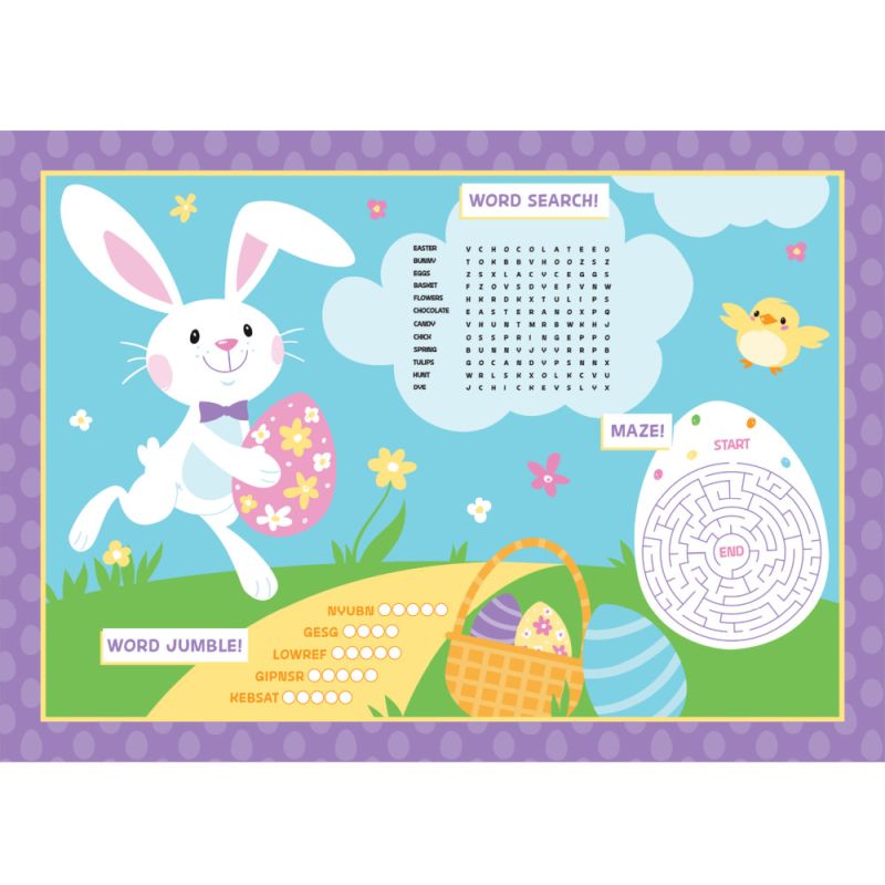 Easter Kid's Activity Placemats 2Sided Party at Lewis Elegant Party