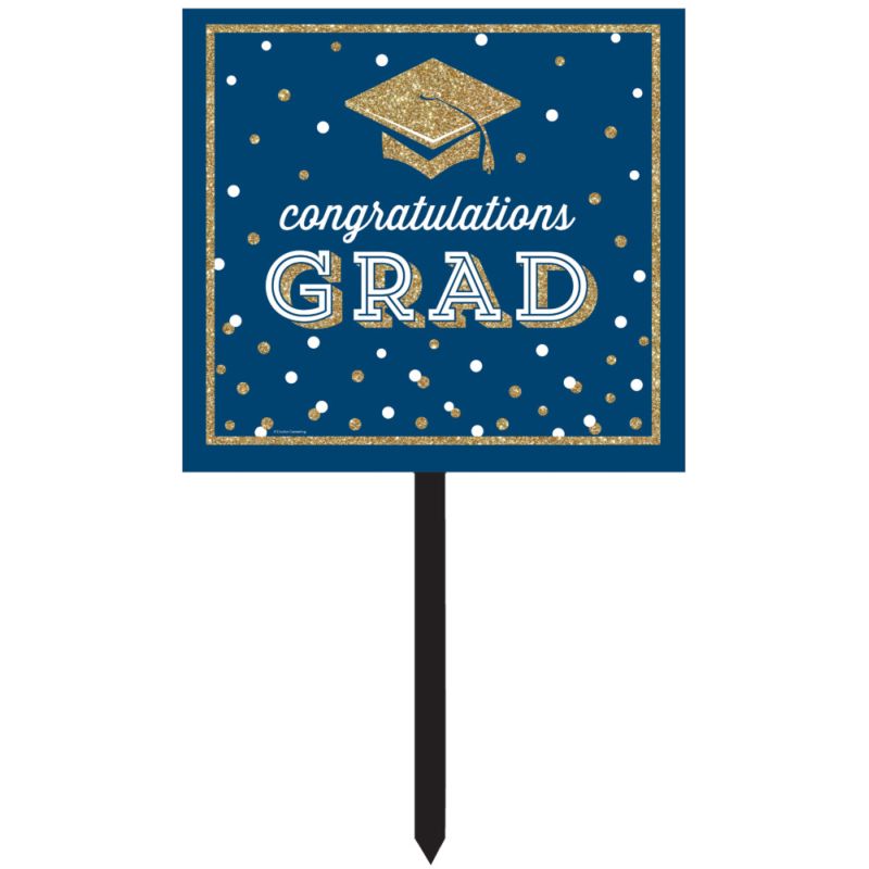 Glittering Grad Yard Sign: Party at Lewis Elegant Party Supplies ...