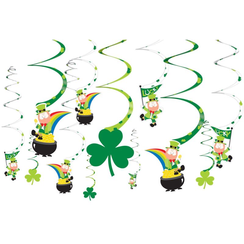 St. Patrick's Day Foil Hanging Swirl Decorations Party at Lewis