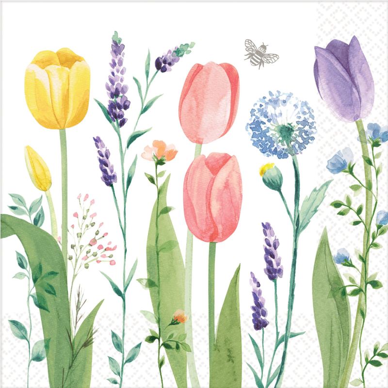 Tulip Garden Dinner Napkins Party at Lewis Elegant Party Supplies