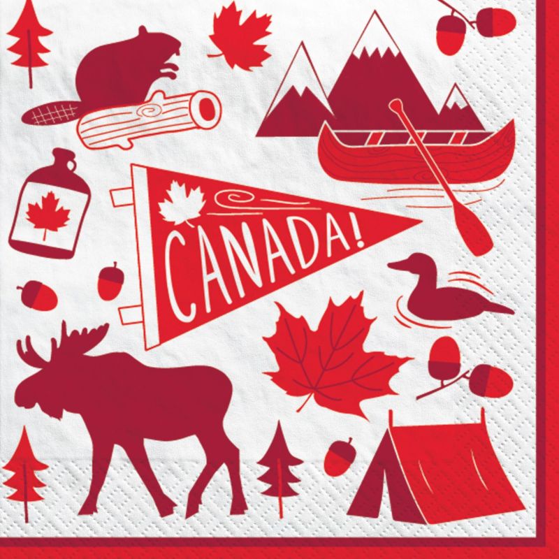 Canadian Pride Lunch Napkins Party at Lewis Elegant Party Supplies