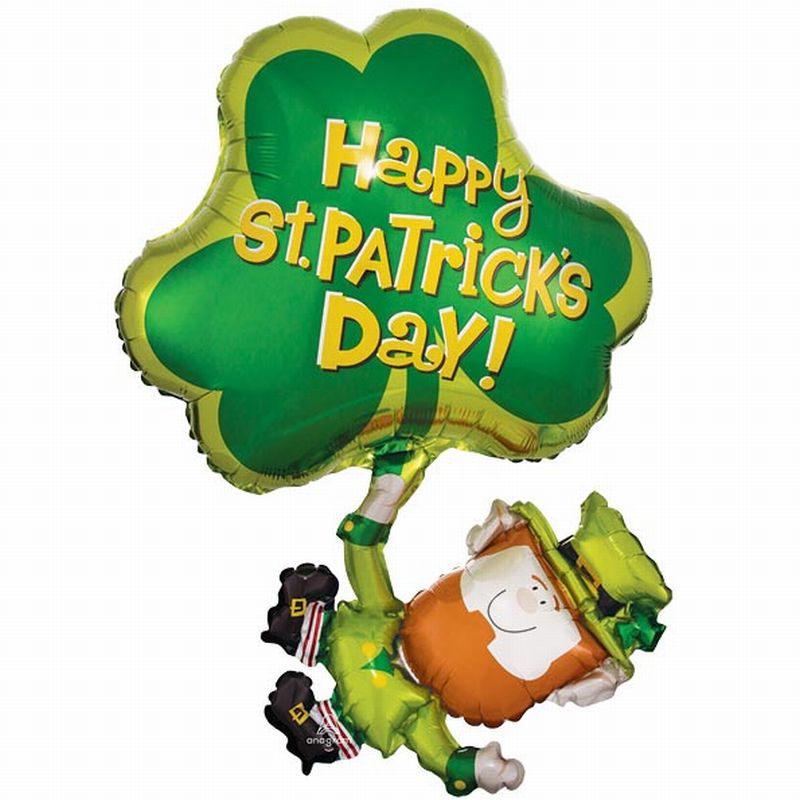St Patrick's Day Leprechaun 33inch Foil Balloon Party at Lewis