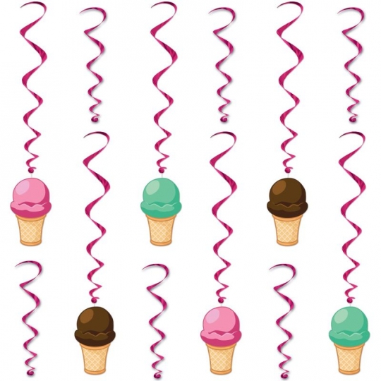 Ice Cream Cone Hanging Whirl Decorations: Party at Lewis Elegant Party  Supplies, Plastic Dinnerware, Paper Plates and Napkins