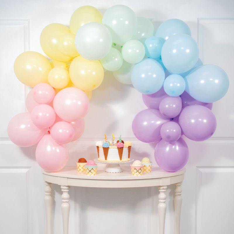 Small Pastel Colors Balloon Arch Kit Party at Lewis Elegant Party
