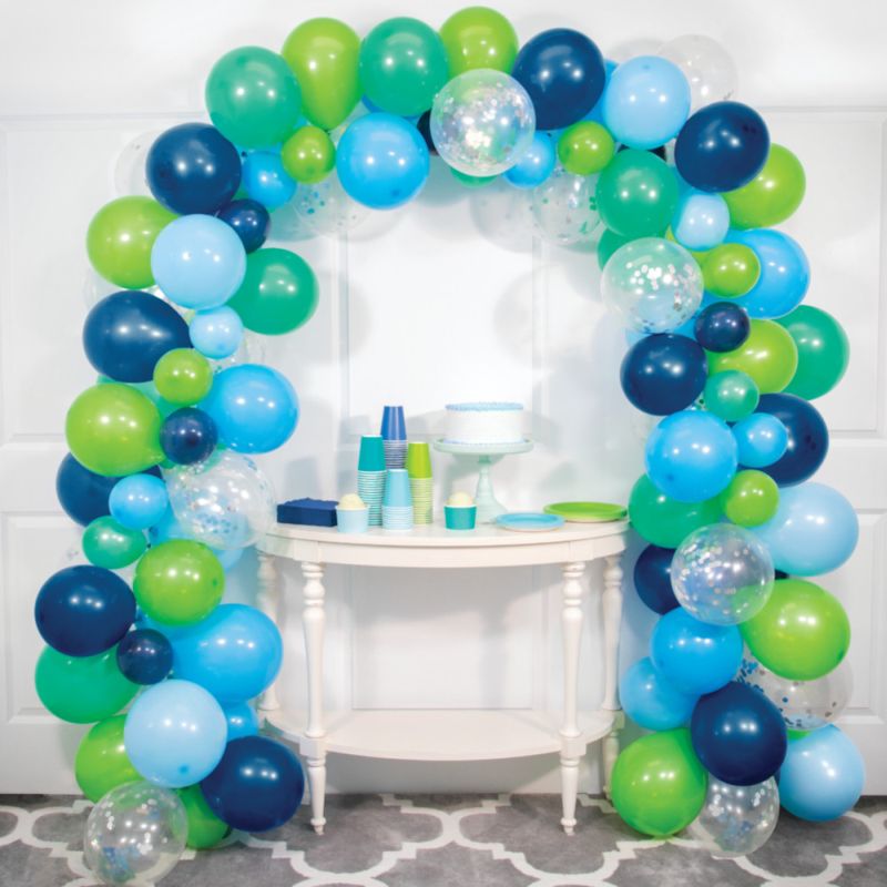 Large Blue and Green Balloon Arch Kit Party at Lewis Elegant Party
