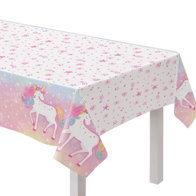 Enchanted Unicorn Plastic Tablecloth Party at Lewis Elegant Party