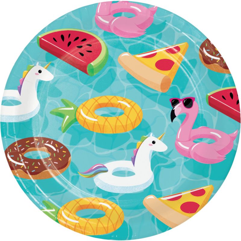 Pool Party Floats 9inch Plates Party at Lewis Elegant Party Supplies, Plastic Dinnerware