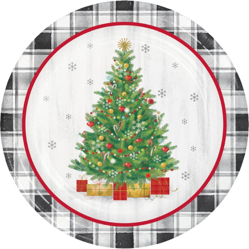 Holiday Tree 9inch Plates Party at Lewis Elegant Party Supplies