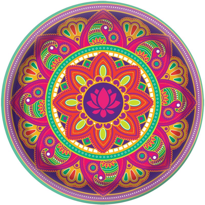 Rangoli Dream Diwali Melamine 13.5inch Round Platter Party at Lewis