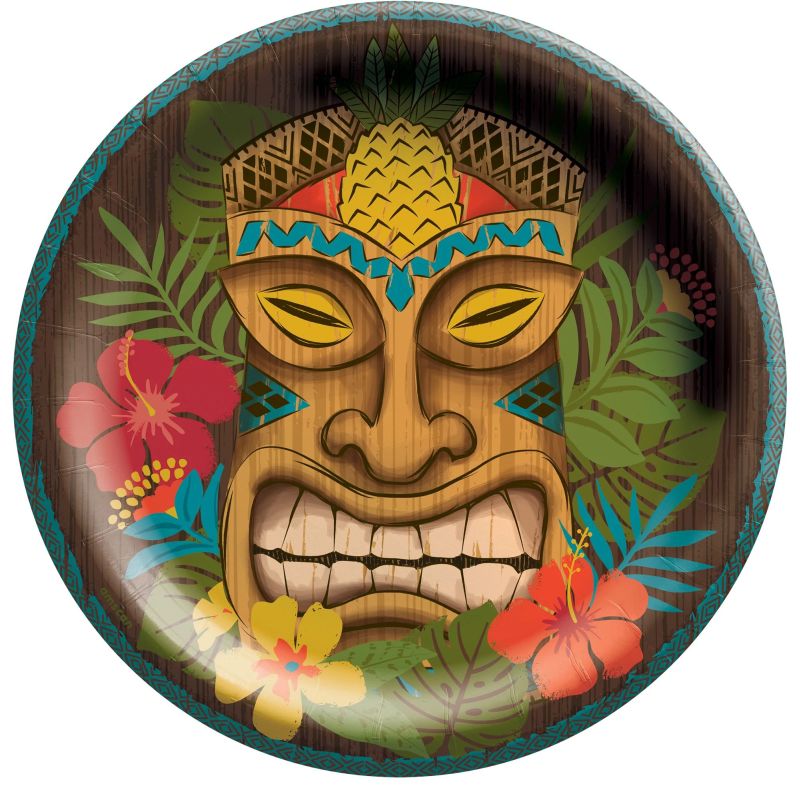 Vintage Tiki 8.5inch Plates Bulk Pack Party at Lewis Elegant Party