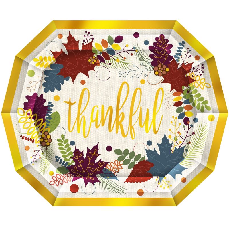 Friendsgiving Foil Stamped Dinner Plates Party at Lewis Elegant Party