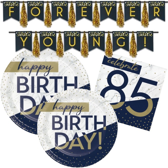 Navy and Gold Milestone 85th Birthday