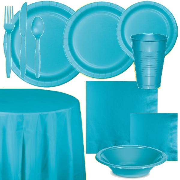 Bermuda Blue Paper and Plastic Dinnerware