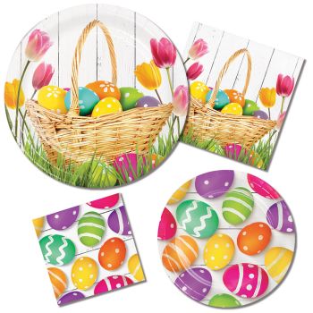 Easter Basket Bounty Paper Plates & Napkins