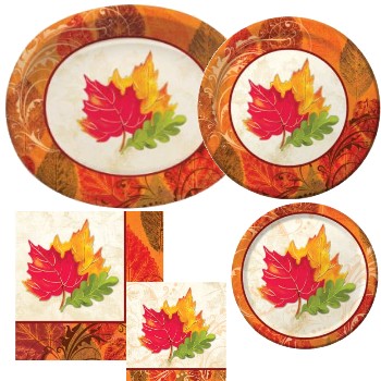 Fall Flair Paper Plates & Napkins