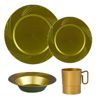 Gold Newbury Plastic Dinnerware