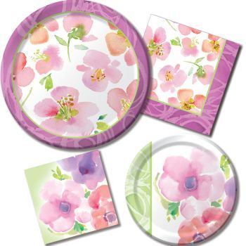 Kathy Davis Warm Flora Paper Plates & Napkins